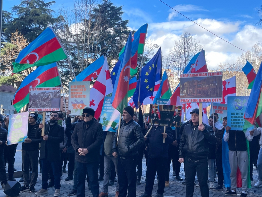 Наши соотечественники в Грузии организовали акцию протеста перед тбилисским офисом Европейского Союза