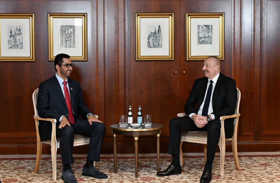 В Берлине состоялась встреча Президента Ильхама Алиева с министром промышленности и передовых технологий Объединенных Арабских Эмиратов 