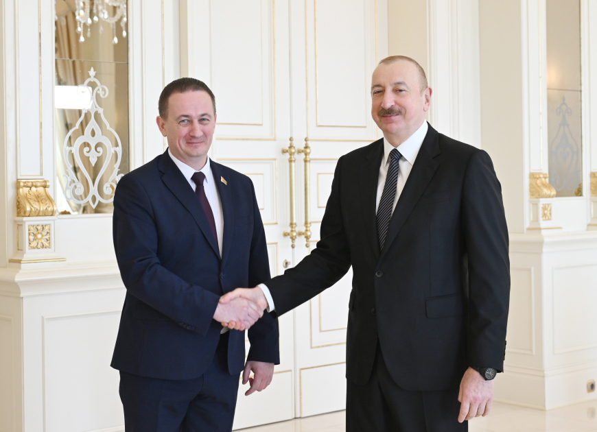 Президент Азербайджана Ильхам Алиев принял премьер-министра Беларуси