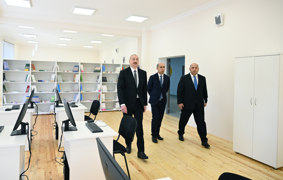 Президент Ильхам Алиев принял участие в открытии здания Кенгерлинской сельской полной средней школы в Агдамском районе
