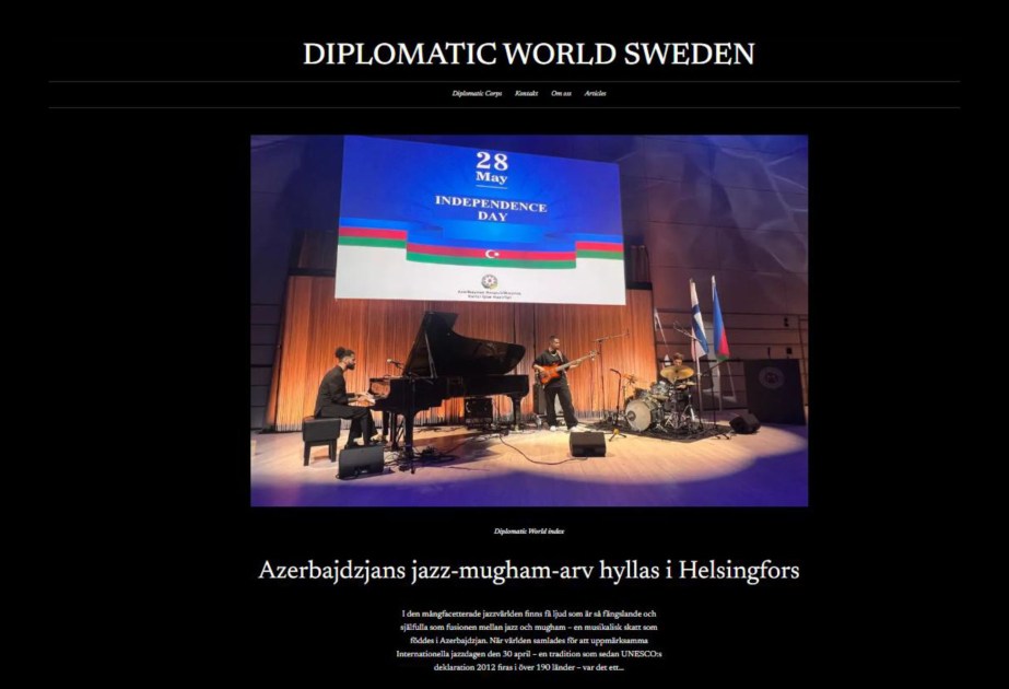 Diplomatic World Sweden опубликовал статью о прошедшем в Хельсинки концерте Этибара Асадлы