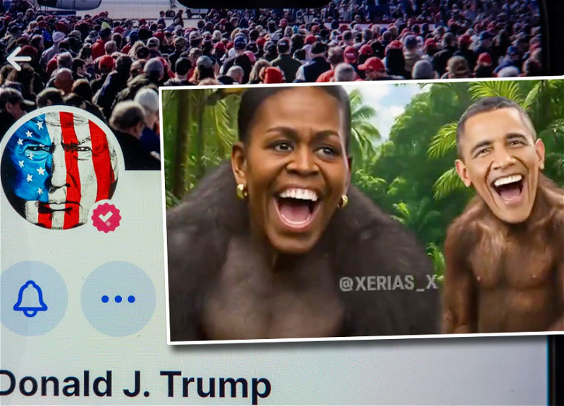 Трамп опубликовал видео обезьян с лицами Барака Обамы и его жены Мишель