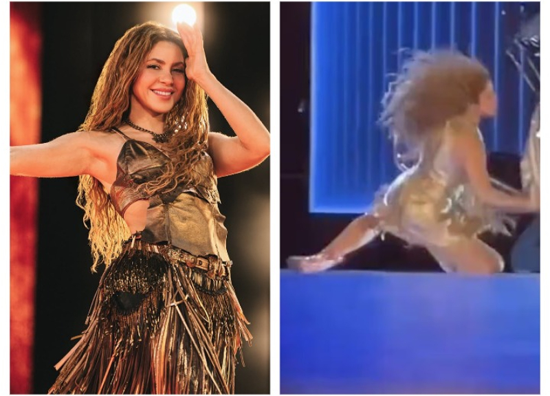 Шакира упала во время выступления на сцене