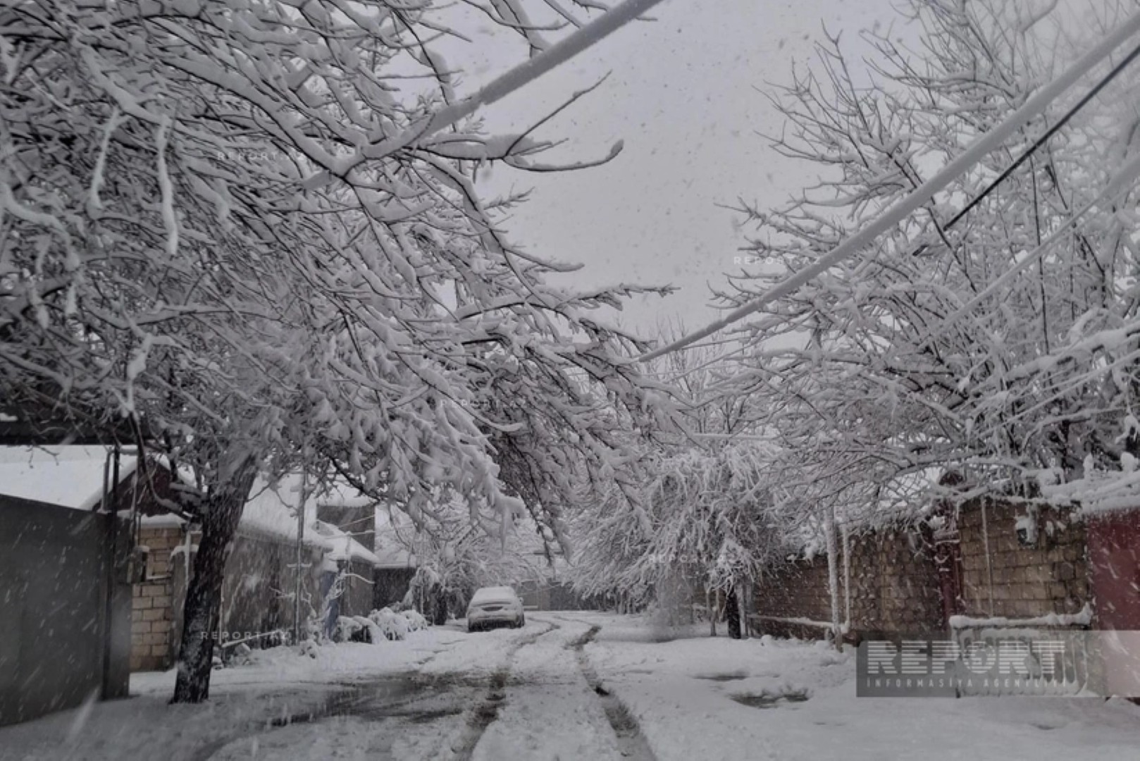 В Джалилабаде и Билясуваре 19 сел остались без света из-за сильного снегопада