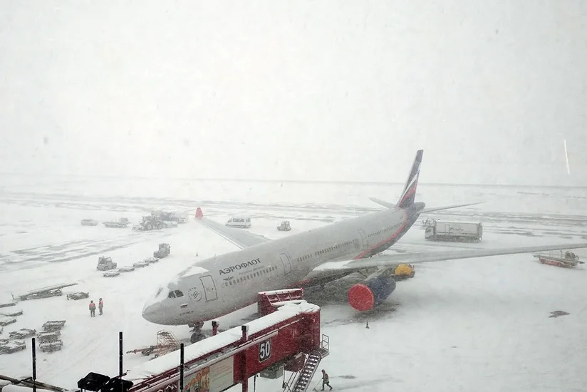 В аэропортах Москвы из-за снегопада отменили 19 рейсов