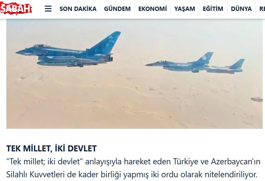Газета Sabah: ВС Азербайджана и Турции - армии, объединенные общей судьбой