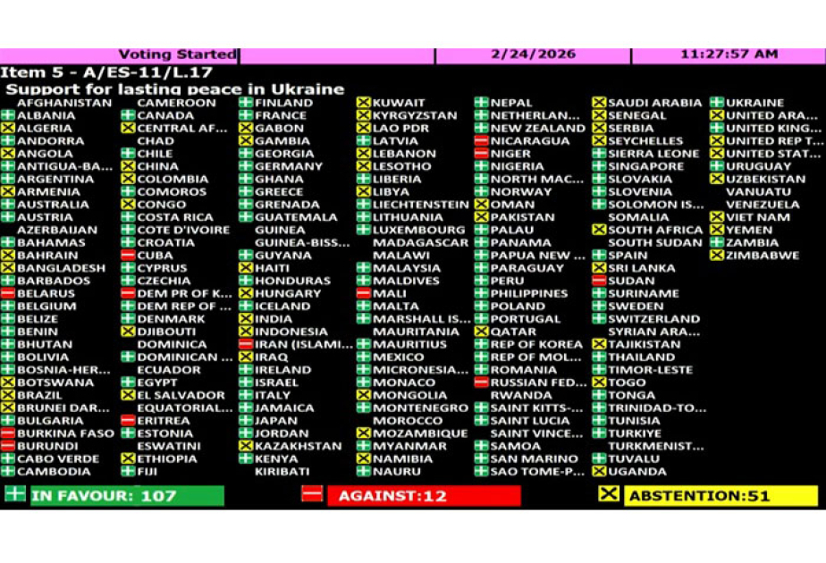 Генассамблея ООН поддержала инициативу Украины по прочному миру