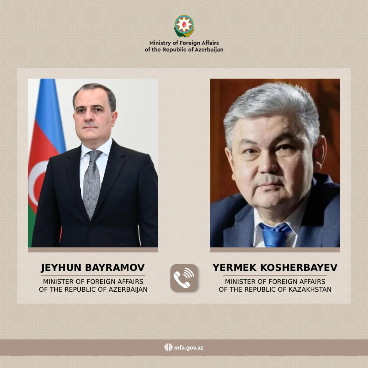 Главы МИД Азербайджана и Казахстана обсудили напряженность на Ближнем Востоке