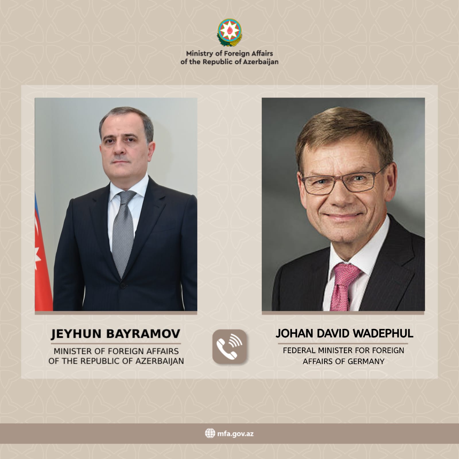 Йоханн Давид Вадефуль поблагодарил Азербайджан за поддержку в эвакуации немецких граждан из Ирана