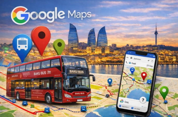 Автобусные маршруты и остановки Баку обновили в Google Maps