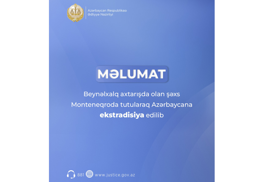 Объявленное в международный розыск лицо задержано в Монтенегро и экстрадировано в Азербайджан