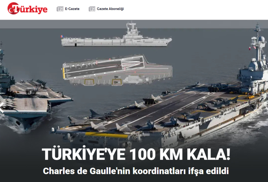 СМИ: Координаты французского авианосца раскрыли в 100 км от побережья Турции