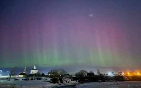 Магнитную бурю в Московской области сопровождали северные сияния
