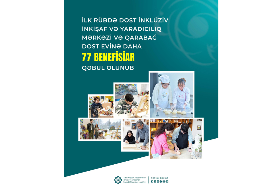 Центр инклюзивного развития и творчества DOST и Карабахский дом DOST приняли еще 77 бенефициаров