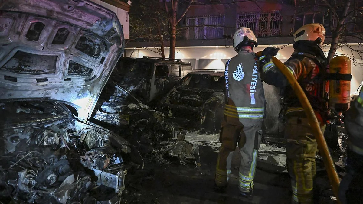 В Стамбуле сгорели 14 люксовых автомобилей