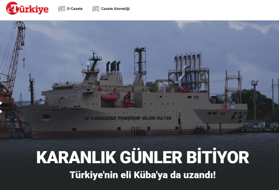 
Турецкая плавучая электростанция поможет Кубе в борьбе с энергокризисом