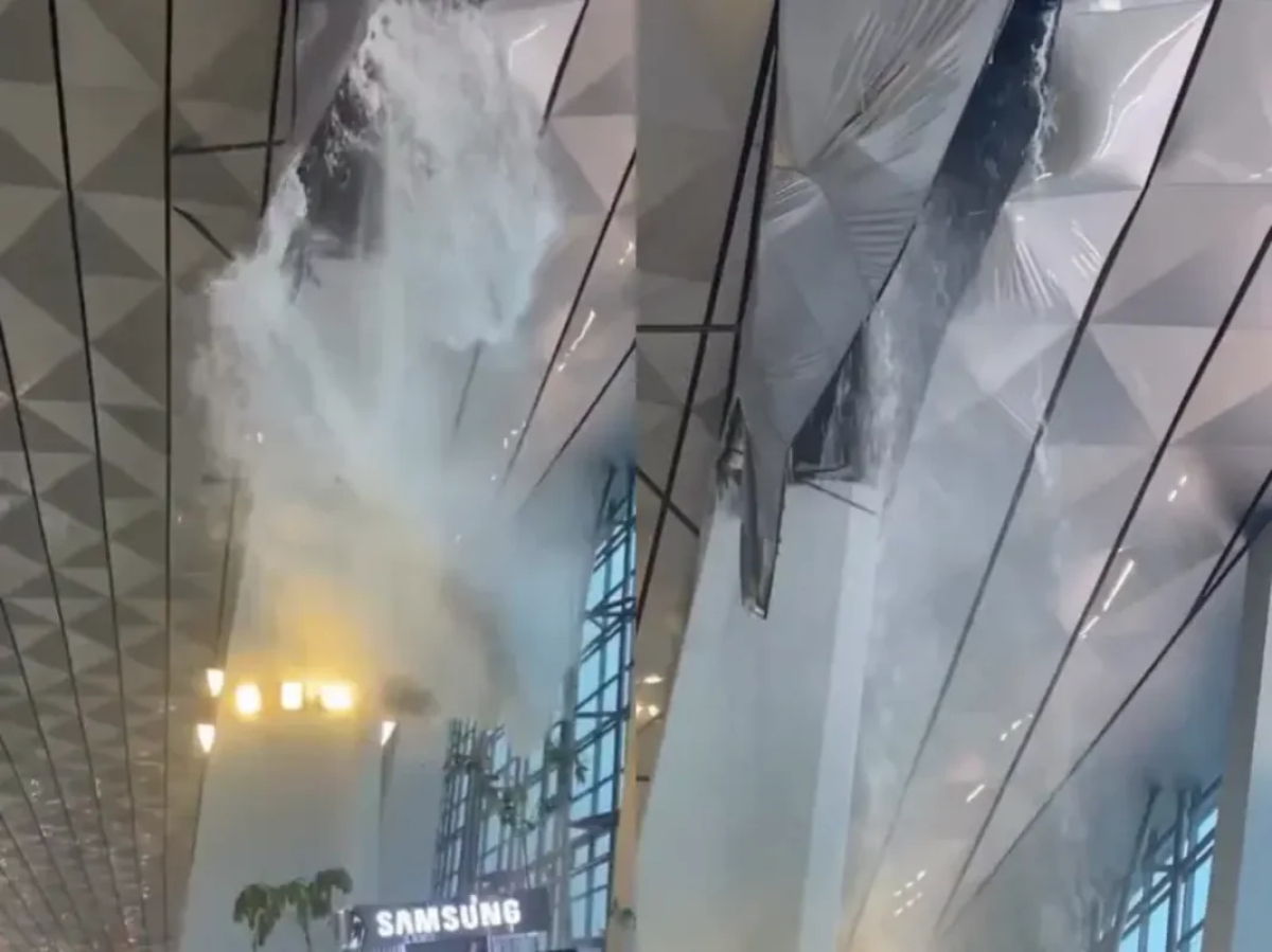 ЧП в аэропорту Джакарты: потолок рухнул на пассажиров