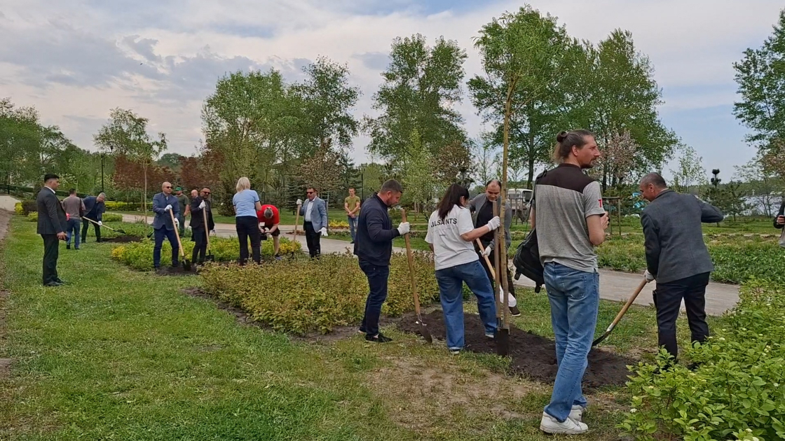 В Киеве организована акция по посадке деревьев, приуроченная ко дню рождения Гейдара Алиева