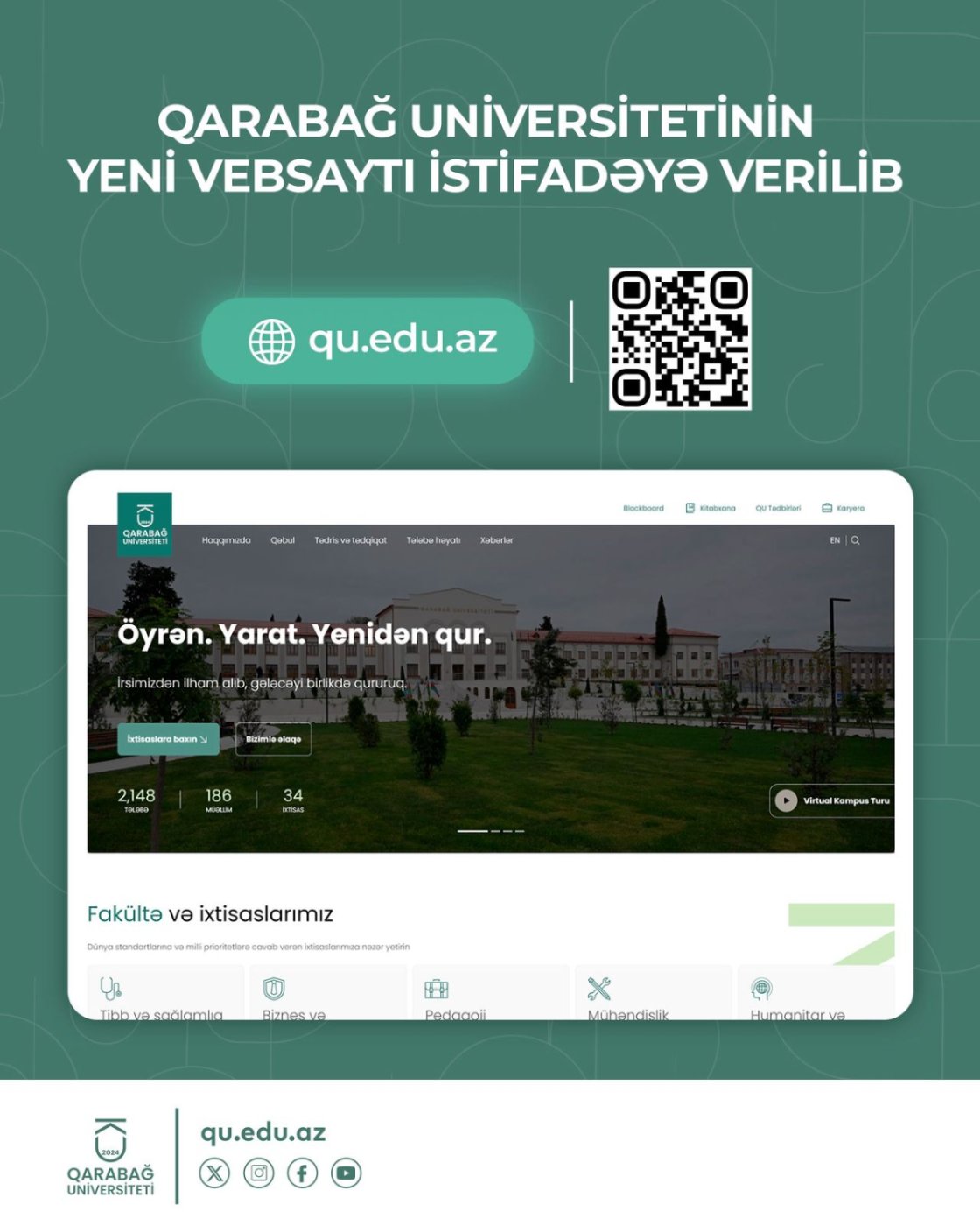 
Новый официальный сайт Карабахского университета