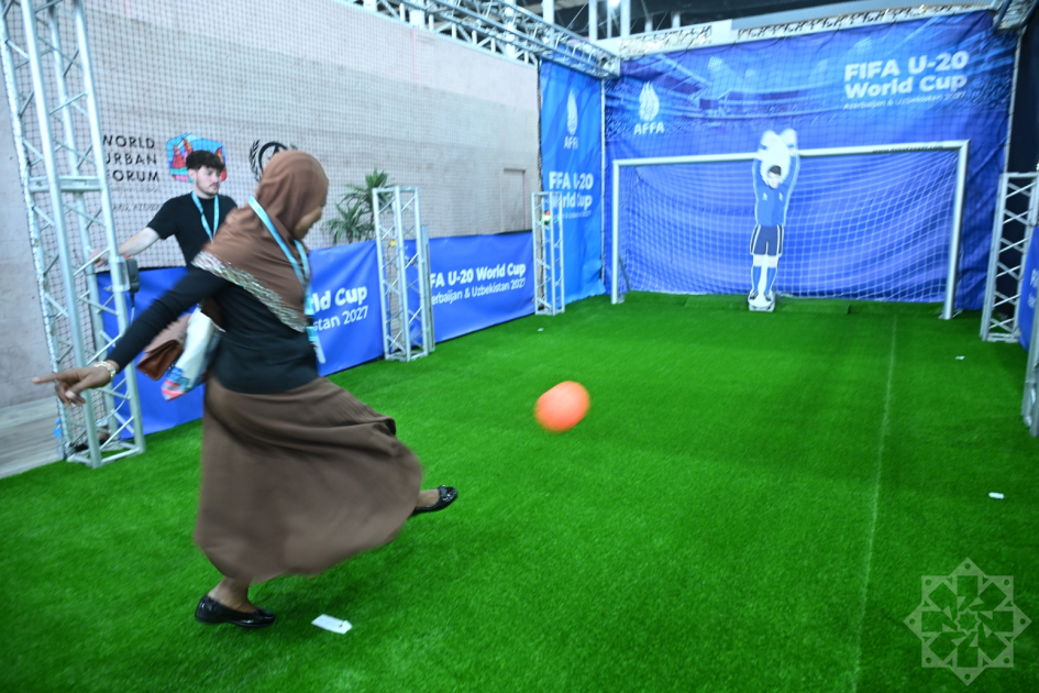 
WUF13: На Urban Expo установлен стенд, посвященный предстоящему в Азербайджане чемпионату мира