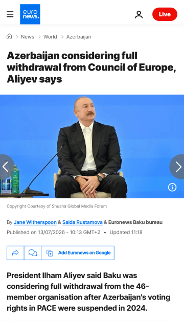 Выступление Президента Ильхама Алиева на IV Шушинском глобальном медиафоруме - в центре внимания пакистанских и европейских медиа