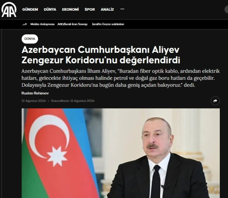 Мировые медиа широко осветили заявления Президента Ильхама Алиева, сделанные в Нахчыване