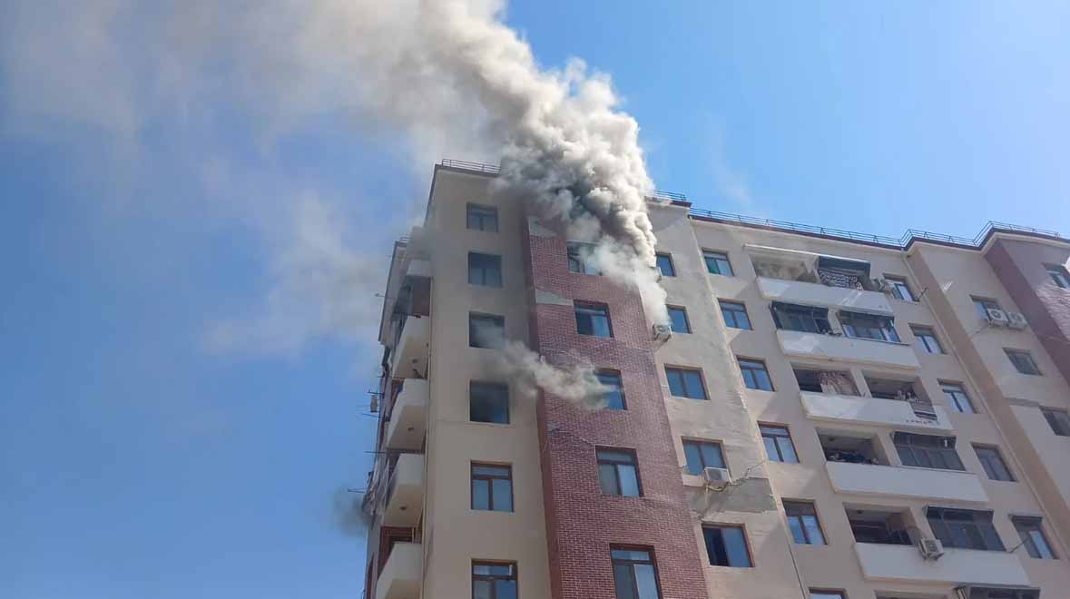 В Мингячевире произошёл пожар в многоэтажном доме