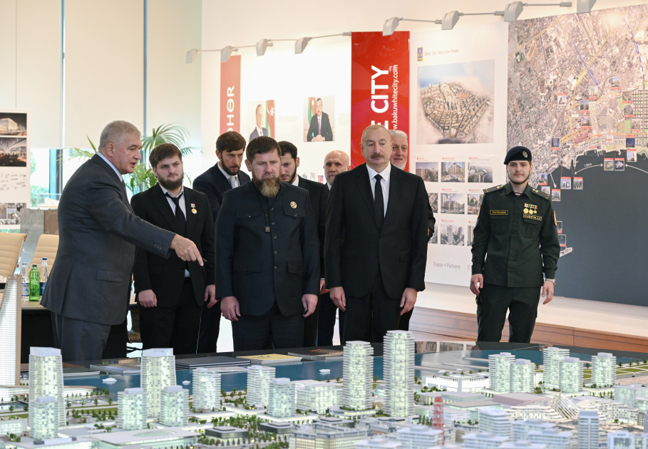 Президент Ильхам Алиев и глава Чеченской Республики России побывали в &laquo;Белом городе Баку&raquo;