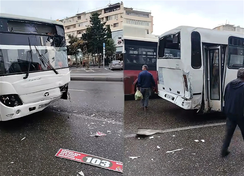 В Баку столкнулись два пассажирских автобуса