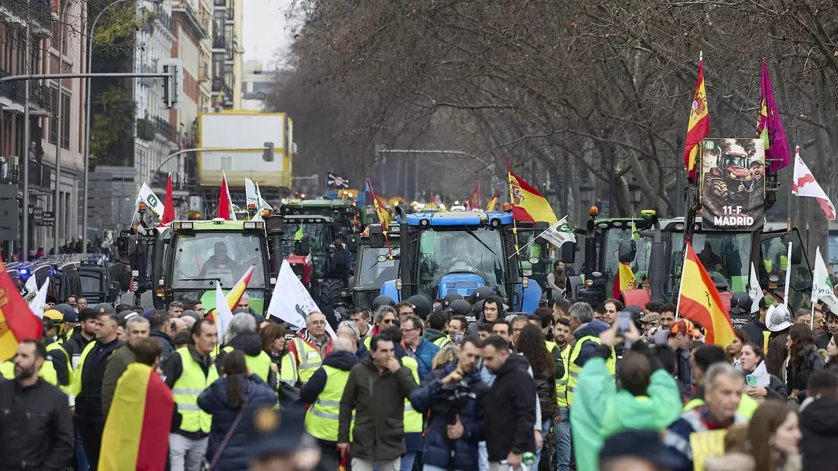 
В Мадриде проходит акция протеста фермеров